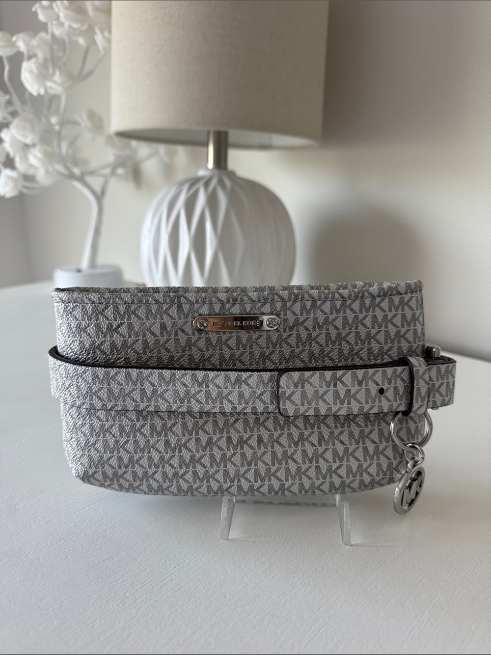 Michael Kors Gray Signature Belt Bag